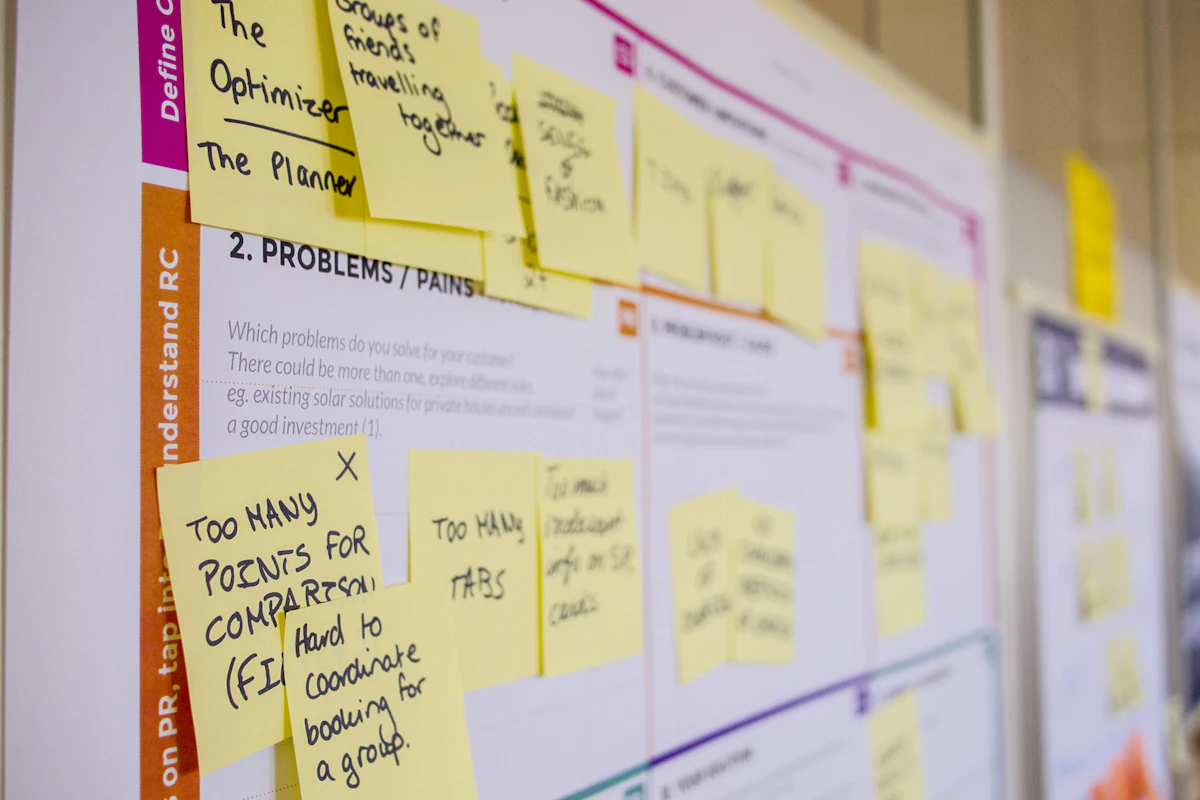 Haftnotizen auf einem Taskboard